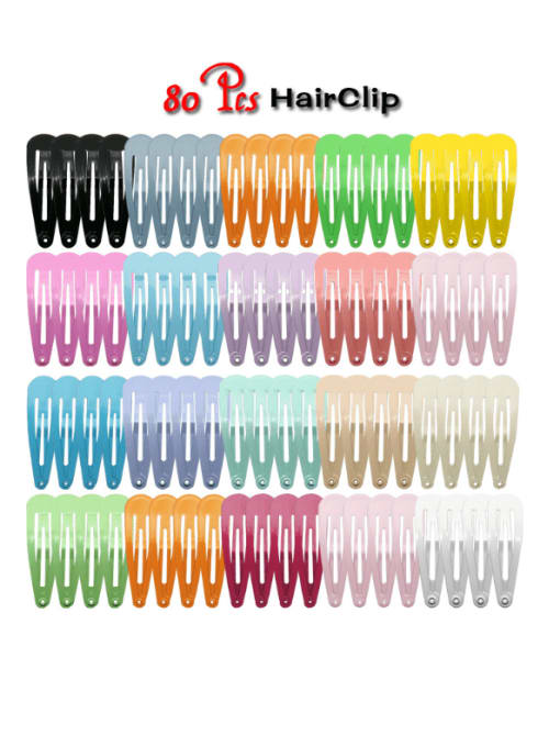1 pack/80PCS  Alloy Multi Color Cute Water Drop Hair Barrette