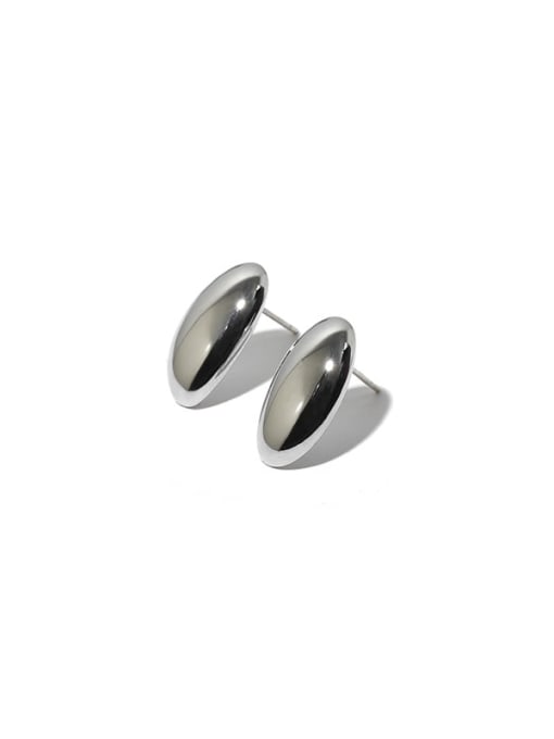 ACCA Brass Smooth Oval Minimalist Stud Earring 0
