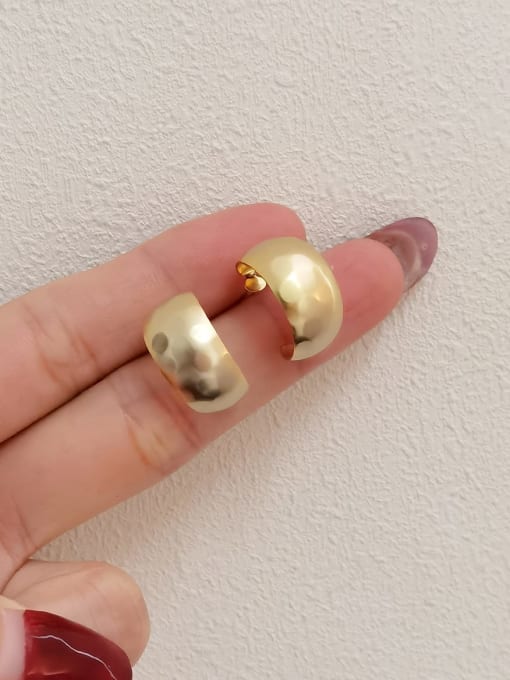 Nostalgic gold Brass Geometric Minimalist Stud Earring