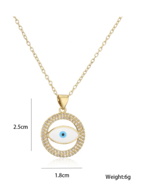 AOG Brass Rhinestone Enamel Evil Eye Vintage Geometry Pendant Necklace 3