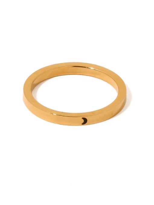 Golden Moon (great folding effect) Titanium Steel Sun Moon Minimalist Band Ring