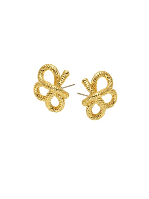golden Brass Hollow Flower Vintage Stud Earring