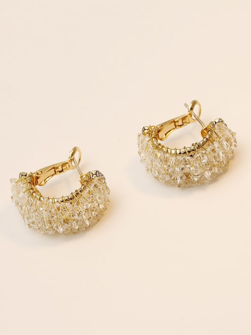 HYACINTH Brass Imitation Crystal Geometric Ethnic Stud Trend Korean Fashion Earring 2