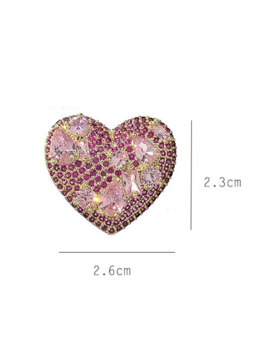 SUUTO Brass Cubic Zirconia Multi Color Heart Luxury Cluster Earring 1