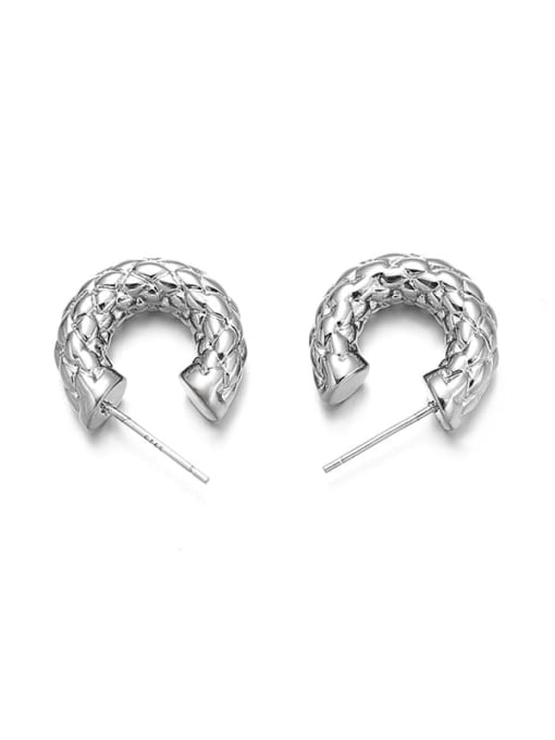 Platinum Brass Geometric Vintage Stud Earring