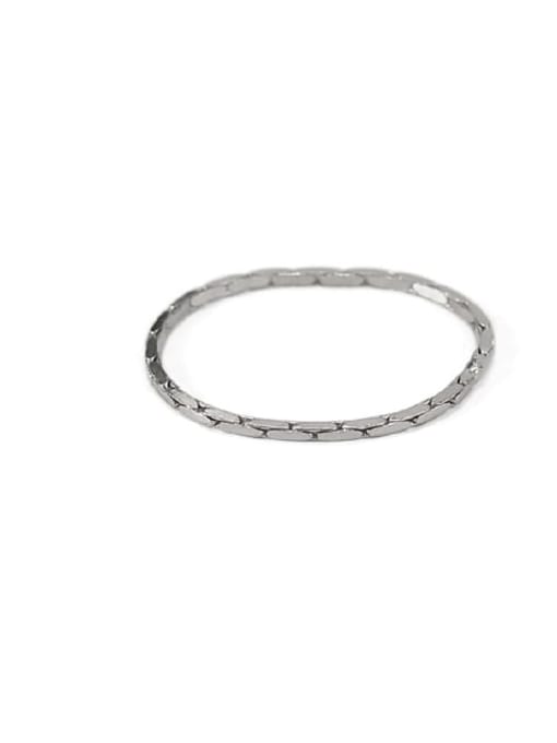 Silver light chain (diameter 1.0 mm) Brass Bead Geometric Minimalist Midi Ring