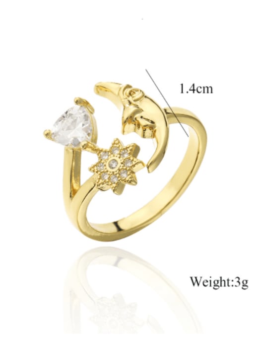 AOG Brass Cubic Zirconia Star Dainty Band Ring 1