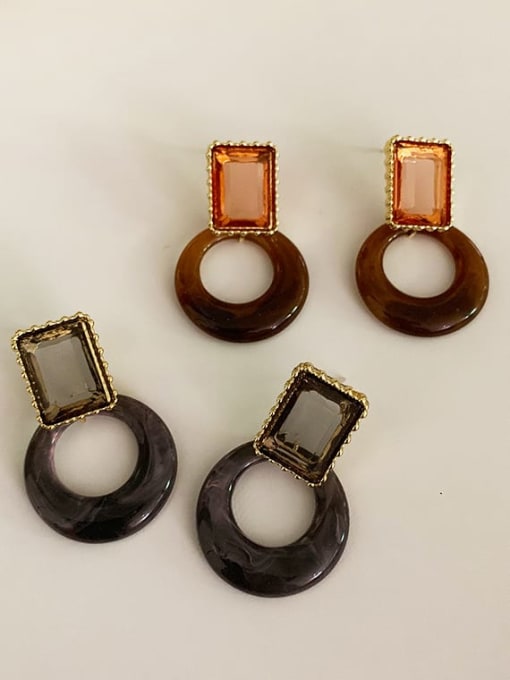 ZRUI Resin Geometric Vintage Stud Earring/Multi-color optional 2