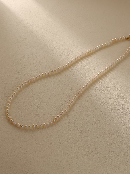 HYACINTH Brass Imitation Pearl Geometric Minimalist Beaded Trend Korean Fashion Necklace 1