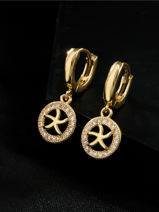 AOG Brass Cubic Zirconia Star Vintage Huggie Earring 1