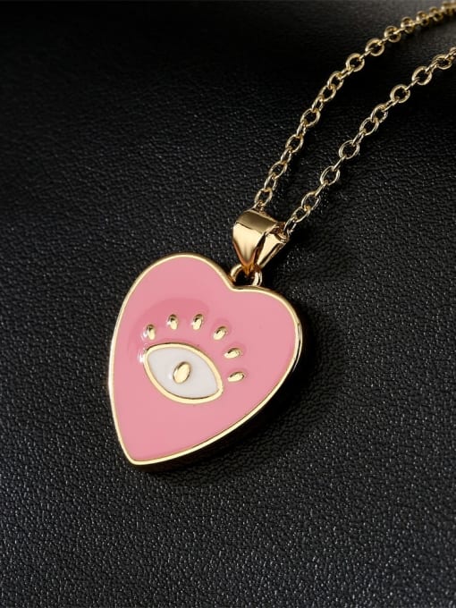AOG Brass Enamel Heart Vintage Necklace 1