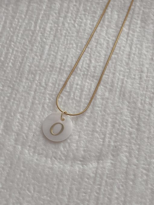 O-letter pendant necklace Stainless steel Shell Letter Minimalist Necklace