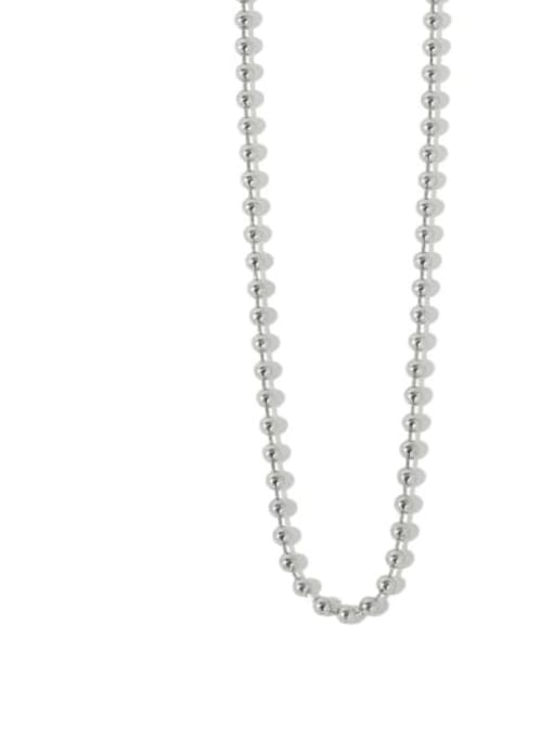 Platinum Brass Bead Round Vintage Lariat Necklace