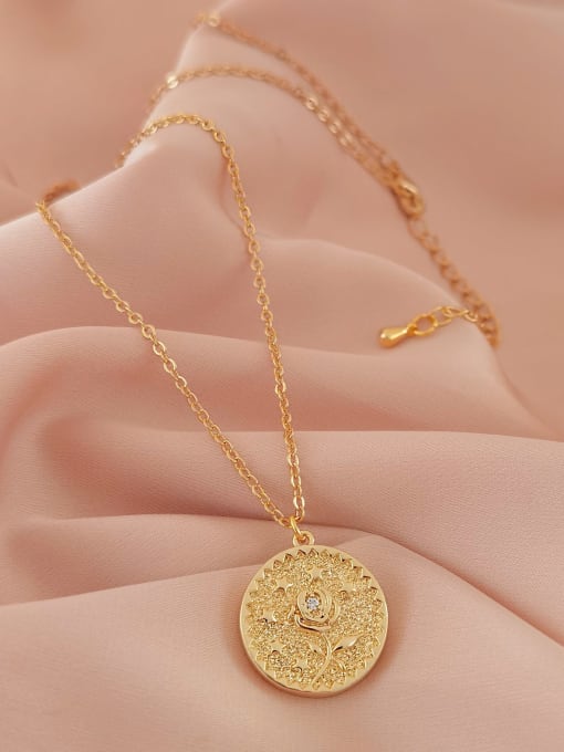 14k gold Brass Geometric Vintage Necklace
