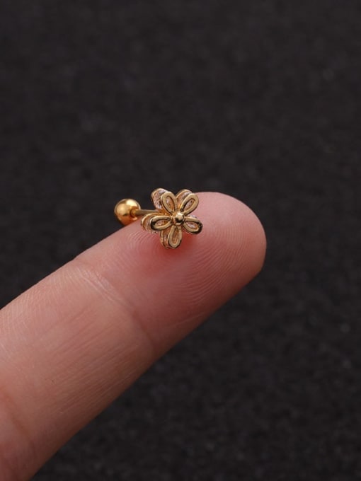 Gold 1#（Single） Brass Cubic Zirconia Bowknot Minimalist Stud Earring
