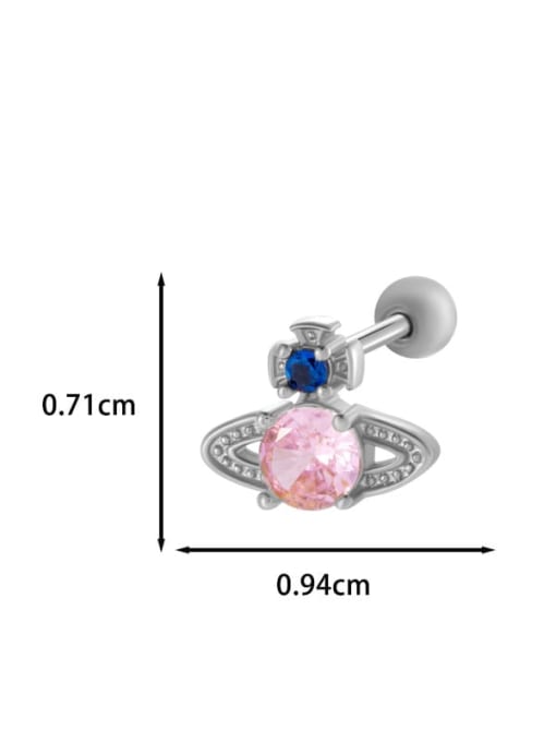 9  # Steel Brass Cubic Zirconia Planet Dainty Single Earring