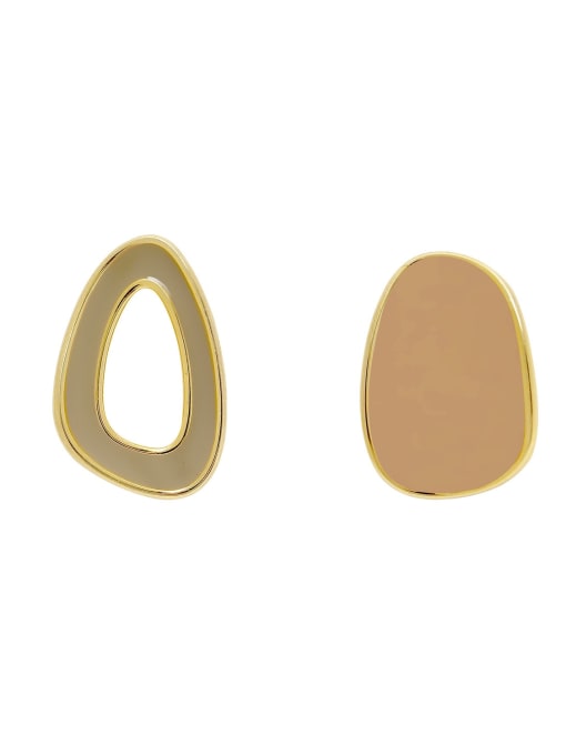 HYACINTH Brass Enamel Geometric Minimalist Stud Earring