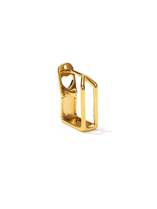 A rectangular one Brass Hollow Geometric Vintage Single Earring