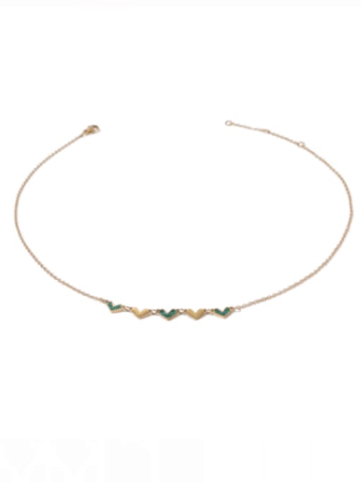 Malachite Necklace Brass Shell Heart Minimalist Necklace