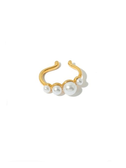 ACCA Brass Imitation Pearl Geometric Minimalist Single Earring(Single-Only One) 0