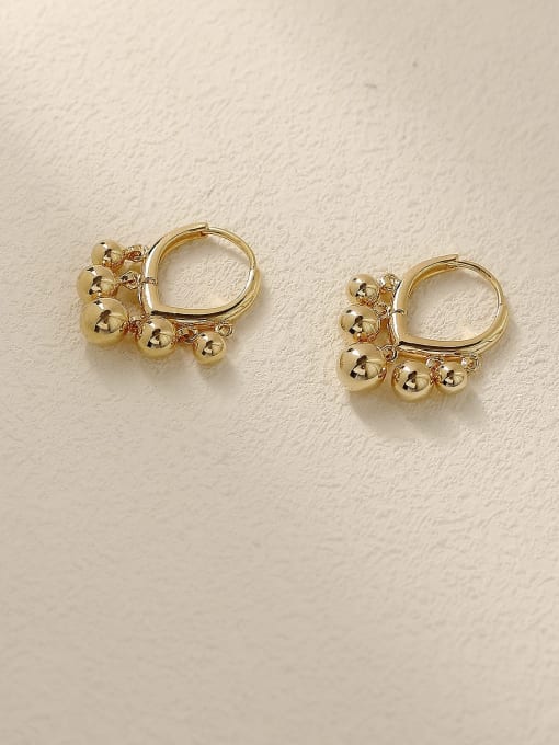 HYACINTH Brass Bead Geometric Minimalist Huggie Trend Korean Fashion Earring 0