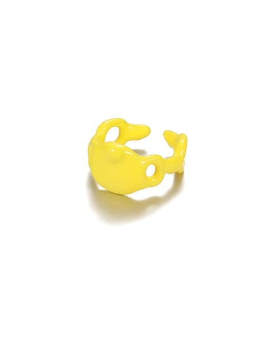 (pre sold yellow adjustable) Zinc Alloy Enamel Irregular Minimalist Band Ring