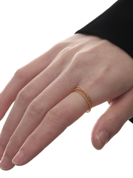 TINGS Brass Line Round Minimalist Stackable Ring 1