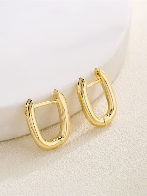 AOG Brass Geometric Minimalist Huggie Earring 1
