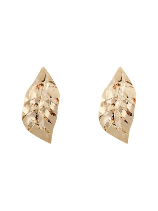 HYACINTH Copper Exaggerated long Leaf Vintage Stud Trend Korean Fashion Earring 0