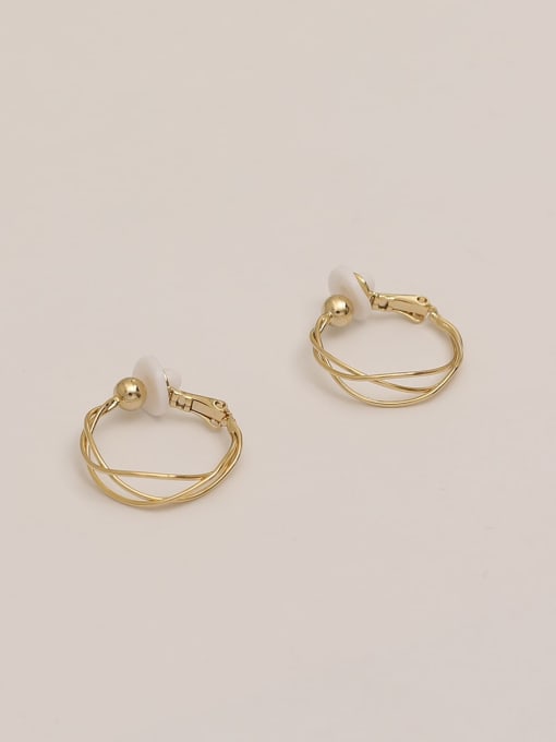 HYACINTH Brass Imitation Pearl Geometric Vintage Hoop Trend Korean Fashion Earring 2
