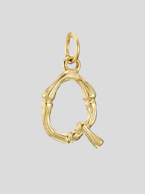 Q 14 K gold Titanium 26 Letter Minimalist Initials Necklace