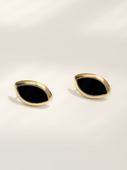 14k Gold Brass Acrylic Geometric Vintage Stud Trend Korean Fashion Earring
