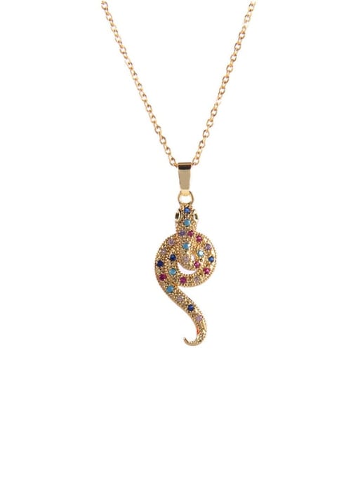 AOG Copper Cubic Zirconia Snake Trend Necklace 4