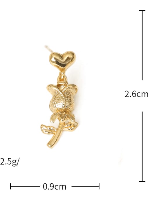 ACCA Brass Rosary Flower Vintage Stud Earring 3