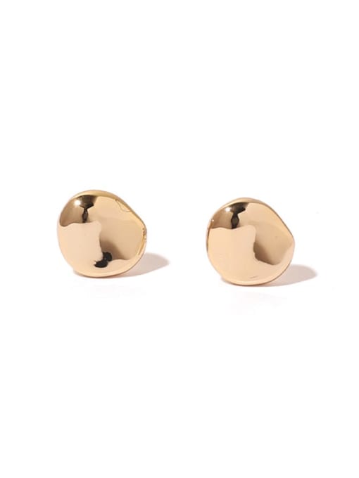 ACCA Brass Smooth Geometric Minimalist Stud Earring 0