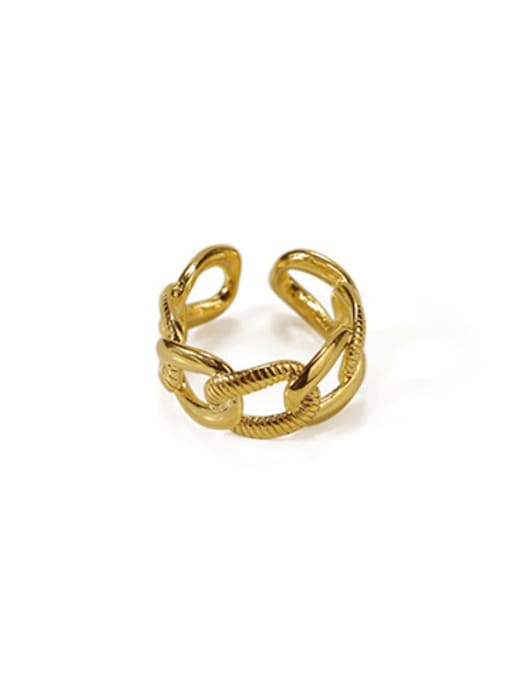ACCA Brass Hollow Geometric Vintage Band Ring 2