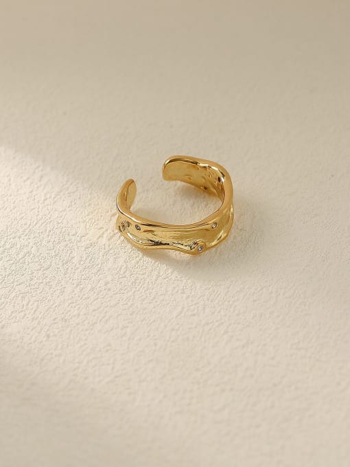 HYACINTH Brass Geometric Minimalist Band Fashion Ring