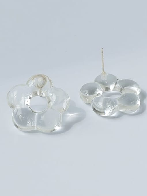 Five Color Hand Glass  Flower Minimalist Stud Earring 2