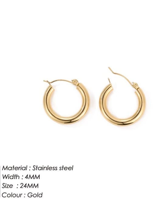 Desoto Stainless steel Geometric Minimalist Hoop Earring 4