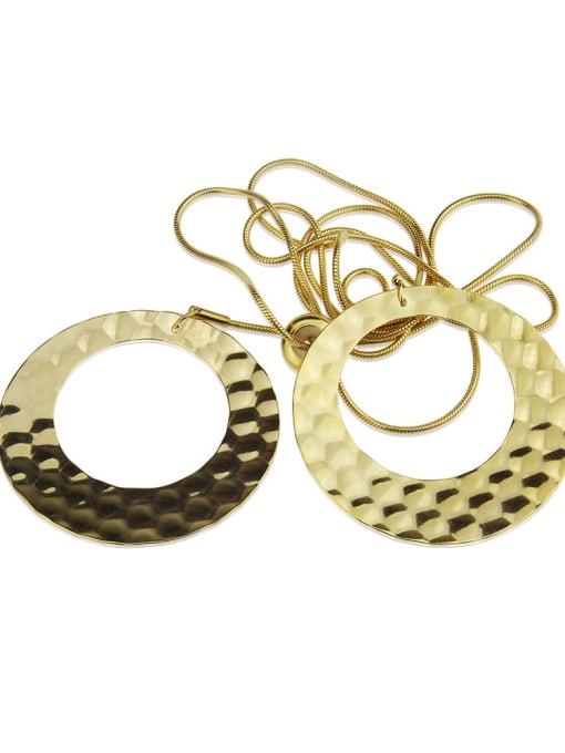 renchi Brass smooth round minimalist Pendant Necklace 3