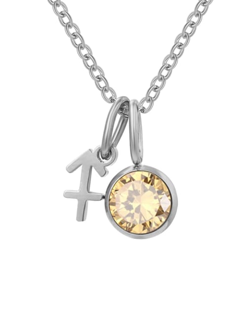 November Light Yellow Sagittarius Steel Stainless steel Birthstone Constellation Cute Necklace