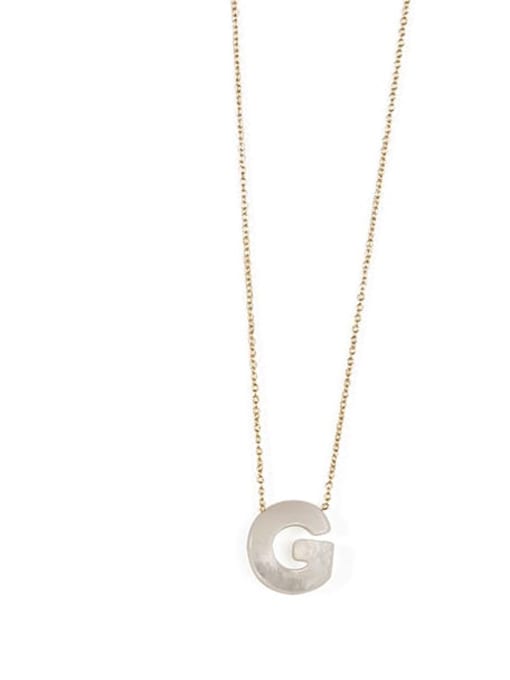 G Brass Acrylic Letter Minimalist Pendant Necklace