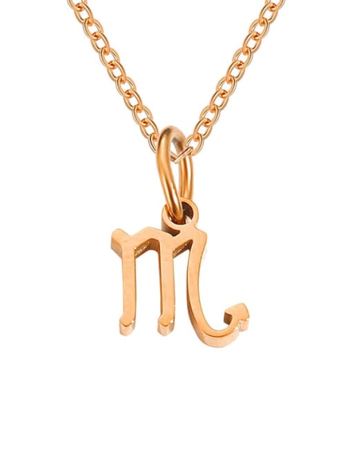 Scorpio Rose Gold Stainless steel Constellation Minimalist Necklace