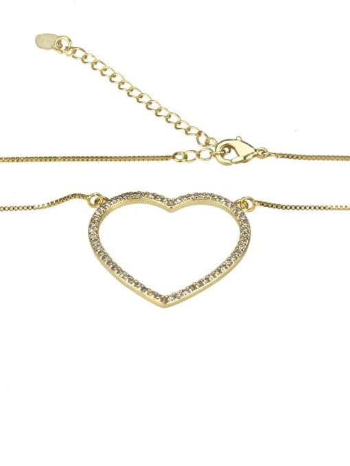renchi Brass Cubic Zirconia Heart Minimalist Pendant Necklace 4