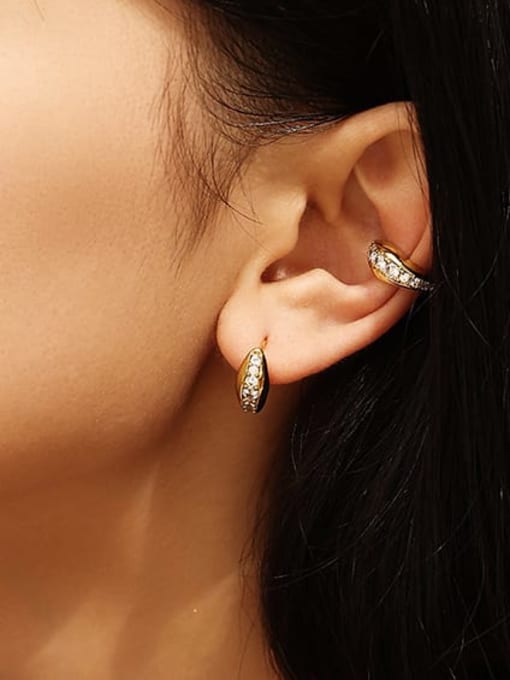 ACCA Brass Cubic Zirconia Geometric Dainty Stud Earring 1