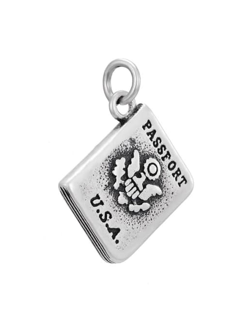 Desoto stainless steel flat bottom charm book pendant diy jewelry accessories 0