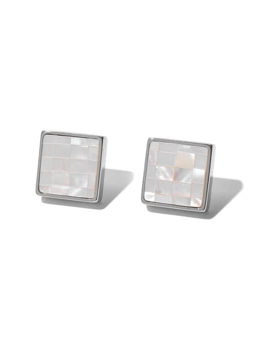 ACCA Brass Shell Square Vintage Stud Earring 0