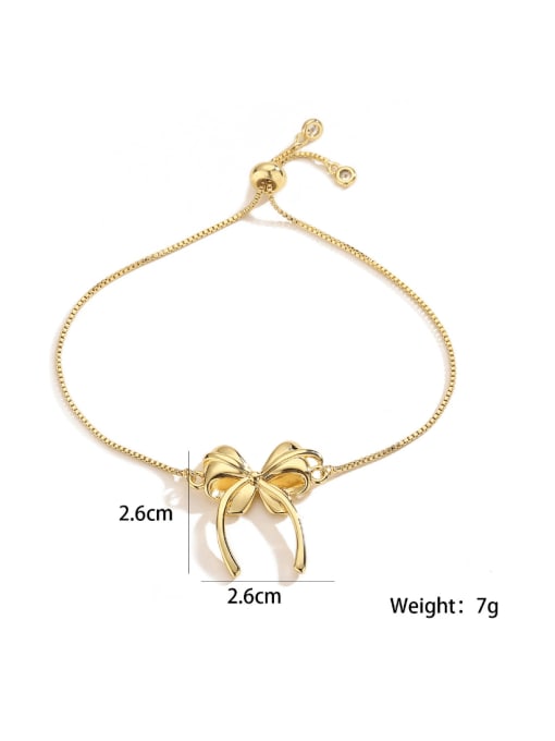 AOG Brass Cubic Zirconia Bowknot Minimalist Adjustable Bracelet 1