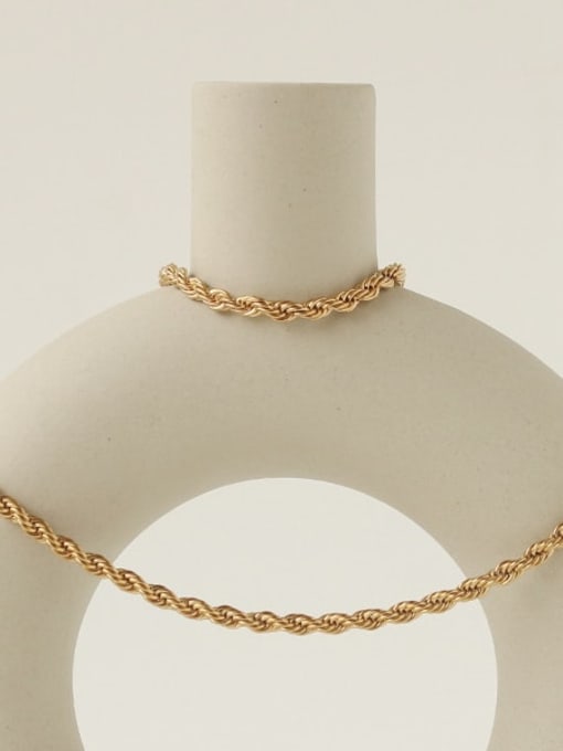 ACCA Titanium Steel Geometric Vintage Twist chain bracelet Necklace 0