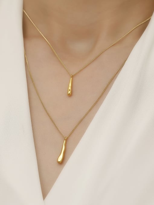 HYACINTH Brass Geometric Minimalist Multi Strand Trend Korean Fashion Necklace 1